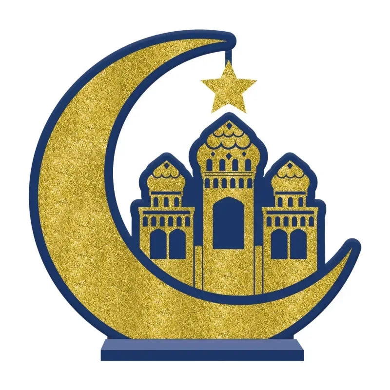 Houten standaard 'maan' glitter - Islamboekhandel.nl