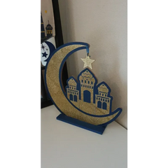 Houten standaard 'maan' glitter - Islamboekhandel.nl