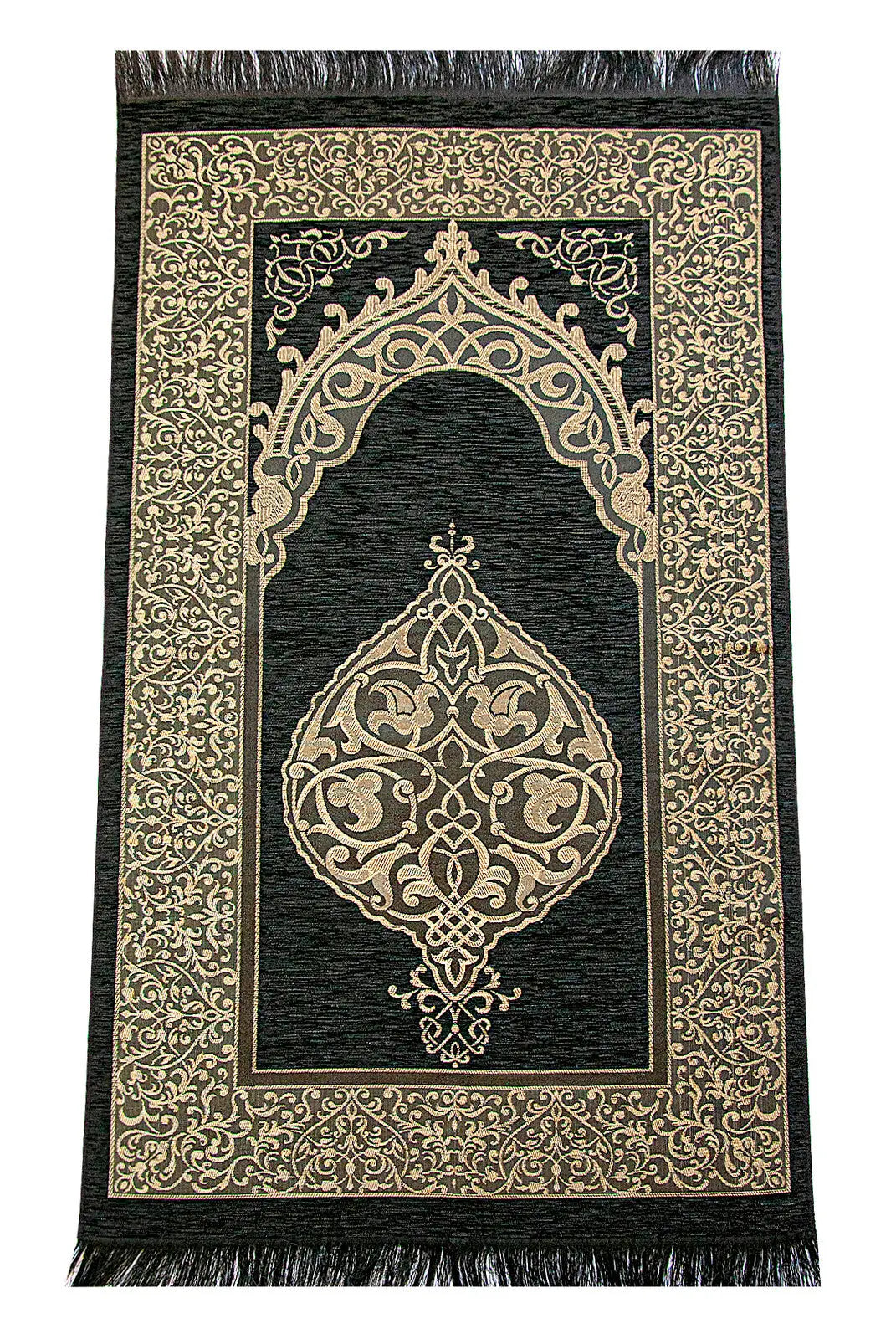 Luxe zwarte cadeauset gebedskleed, tasbih, koran arabisch/engels en parfum - Islamboekhandel.nl