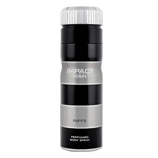 Zwarte en zilveren Impact Man Deodorant body spray voor heren, man deodorant