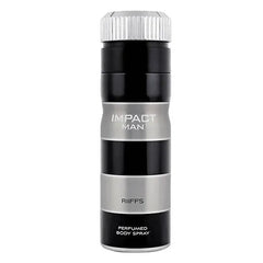 Zwarte en zilveren Impact Man Deodorant body spray voor heren, man deodorant