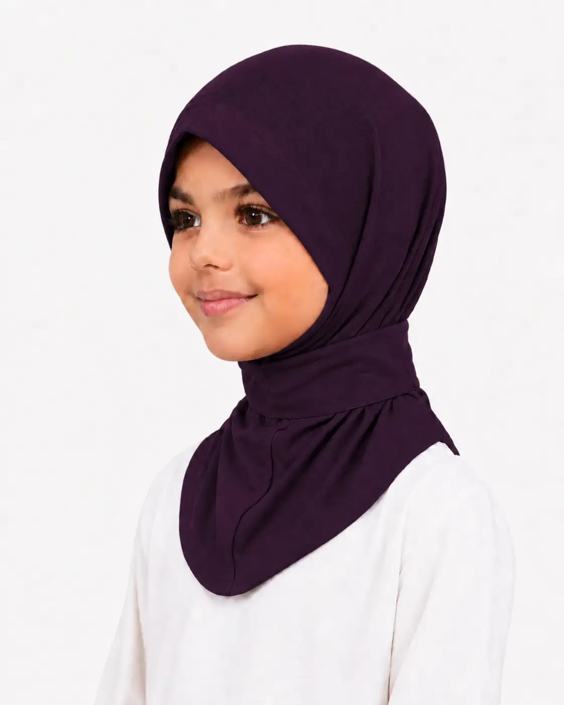 Instant hijab - kinderen - Donkerpaars - Hoofddoek