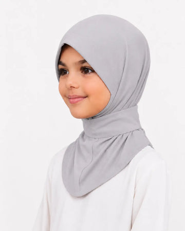 Instant hijab - kinderen - Grijs