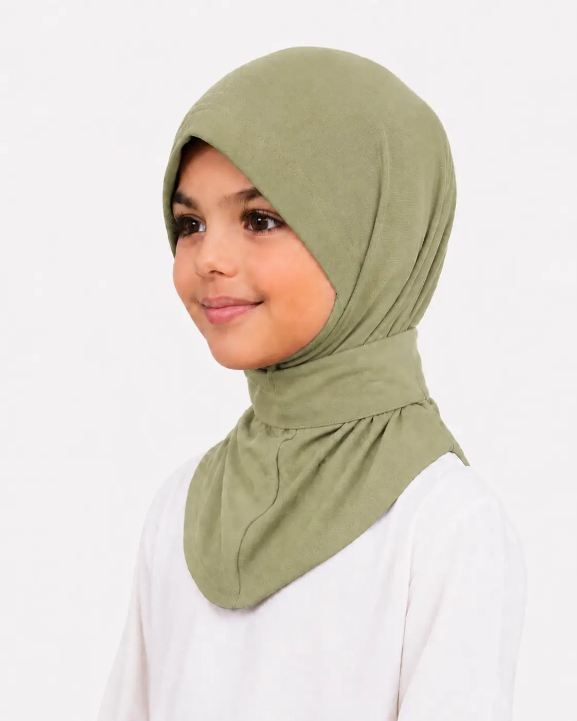 Instant hijab - kinderen - olijfgroen