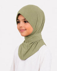 Instant hijab - kinderen - olijfgroen