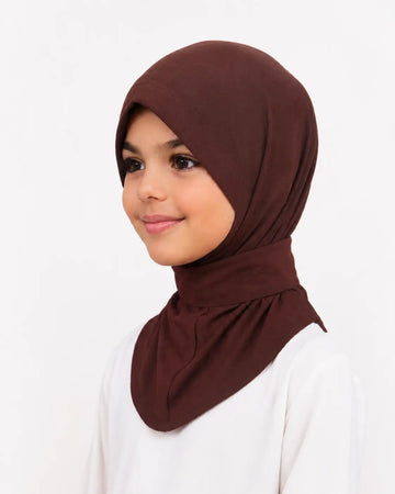 Instant hijab - kinderen - taupebruin