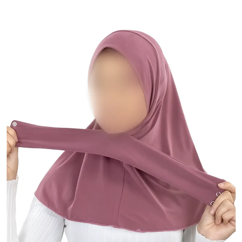 Instant hijab van premium jersey met handige drukknopen