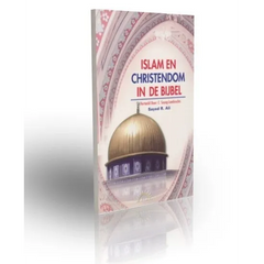 Hardcover boek met gouden moskee op cover, getiteld Islam en christendom in de Bijbel door Sayed R
