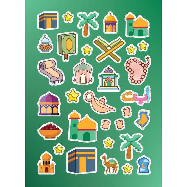 Ramadan-themed islamitisch stickervel voor feestelijke Eid decoratie