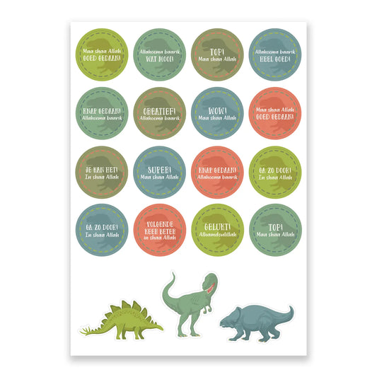 Islamitische Beloningsstickers -Dino's - Islamboekhandel.nl
