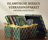Islamitische boeken verrassingspakket met drie islamitische boeken in een tealkleurige en gouden cadeauverpakking