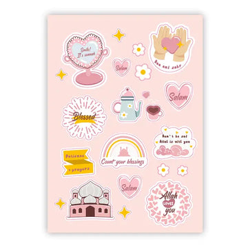 Islamitische uitdeelstickers voor meisjes (20 vellen) - Islamboekhandel.nl
