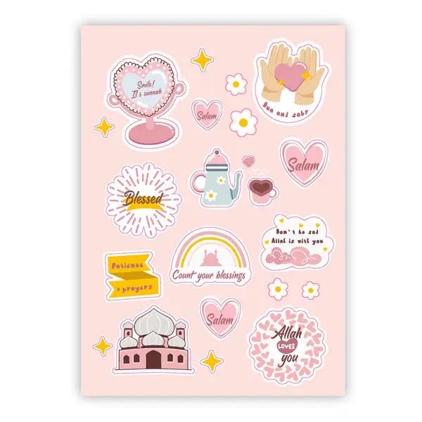 Islamitische uitdeelstickers voor meisjes (20 vellen) - Islamboekhandel.nl