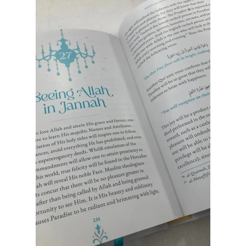 Open boek met religieuze tekst uit Jannah Home at Last Omar Suleiman voor jouw eeuwige thuis