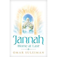 Boekomslag met kasteel voor Jannah Home at Last door Omar Suleiman, jouw eeuwige thuis