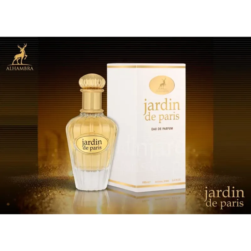 Bloemige parfum Jardin de Paris met gouden accenten in elegante box