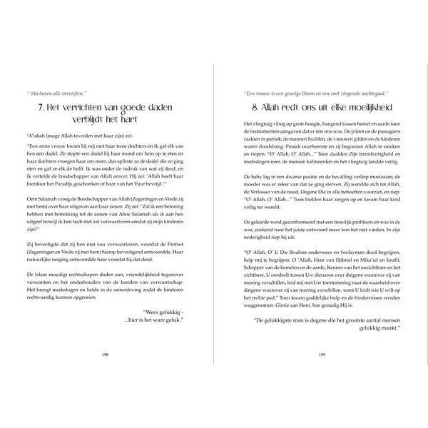 Open book with dutch religious passages in black text on white pages from jij kan de gelukkigste vrouw ter wereld