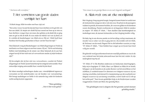 Open book with dutch religious passages in black text on white pages from jij kan de gelukkigste vrouw ter wereld