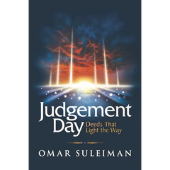 Boekomslag met hemelse beelden voor Judgement Day Deeds That Light the Way Omar Suleiman