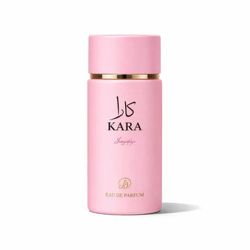 Kath kara light pink eau de parfum in een roze cilindrische fles met roze dop en gouden band