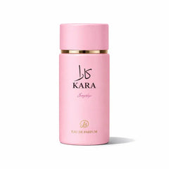 Kath kara light pink eau de parfum in een roze cilindrische fles met roze dop en gouden band
