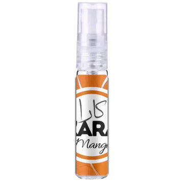Oranje en witte basketball-geïnspireerde parfum sprayfles kara orange met doorzichtige plastic dop