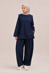 Katoenen broekpak - Marineblauw / S/M