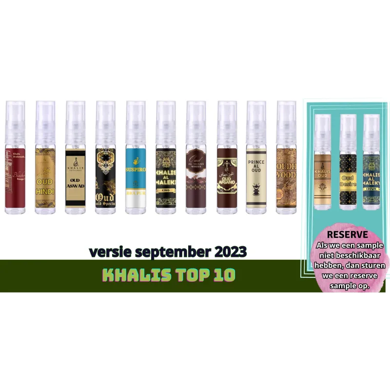 Khalis Sample Set Top 10 Q3 2023 - Parfum sample