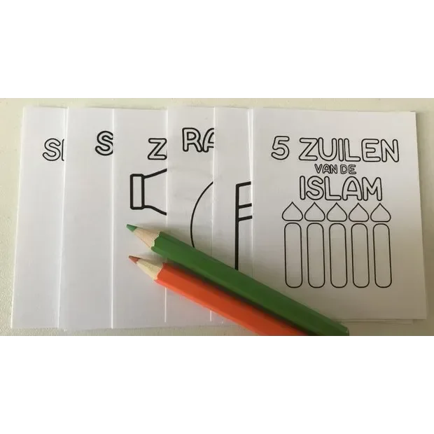 kleurplaatset 5 zuilen - Islamboekhandel.nl