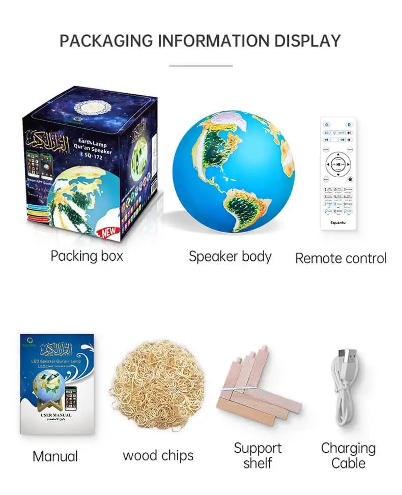 Kleurrijke Aardelamp Quran Speaker (SQ172) - Islamboekhandel.nl