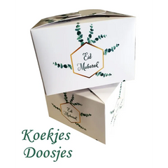 Mooie voedselveilige doos voor Eid met groene bladeren en gouden hexagoon