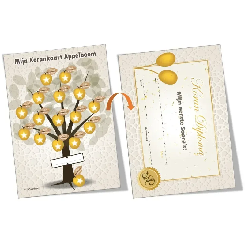 Koran Beloningsposter Goud (Set Van 2) - Islamboekhandel.nl