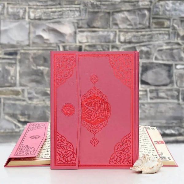 Koran met gekleurde kaft a5 -roze - Islamboekhandel.nl