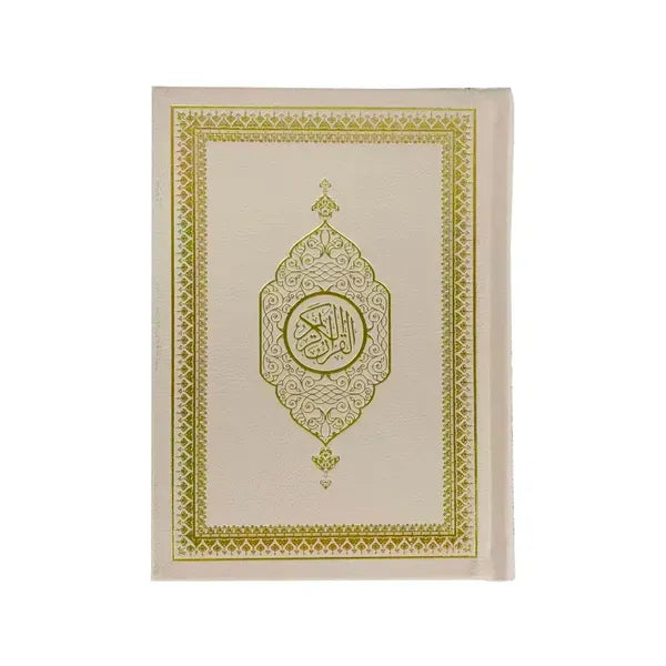 Ornate Quran boek met Suède leren kaft in pocketformaat voor religie en cultuur