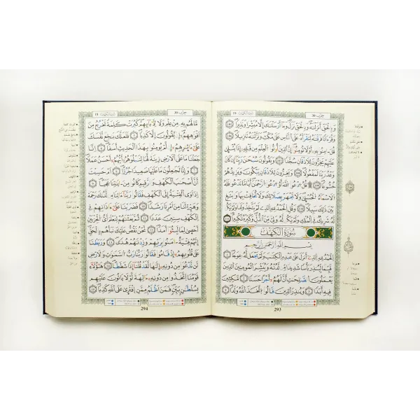 Luxe uitgave van de heilige Koran in Arabisch Warsh met open book display
