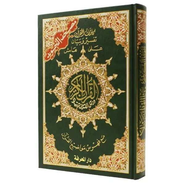 Groene en gouden luxe uitgave van de heilige Koram in Arabisch Hafs formaat