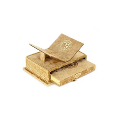 Koranbox met Luxe Fluweel Beklede Koran -Goud - Islamboekhandel.nl