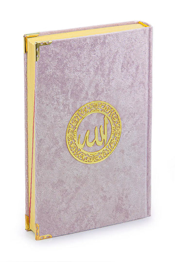Koranbox met Luxe Fluweel Beklede Koran -Roze - Islamboekhandel.nl
