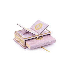 Koranbox met Luxe Fluweel Beklede Koran -Roze - Islamboekhandel.nl