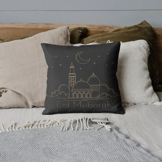 Kussensloop Eidmubarak Zwart - Islamboekhandel.nl