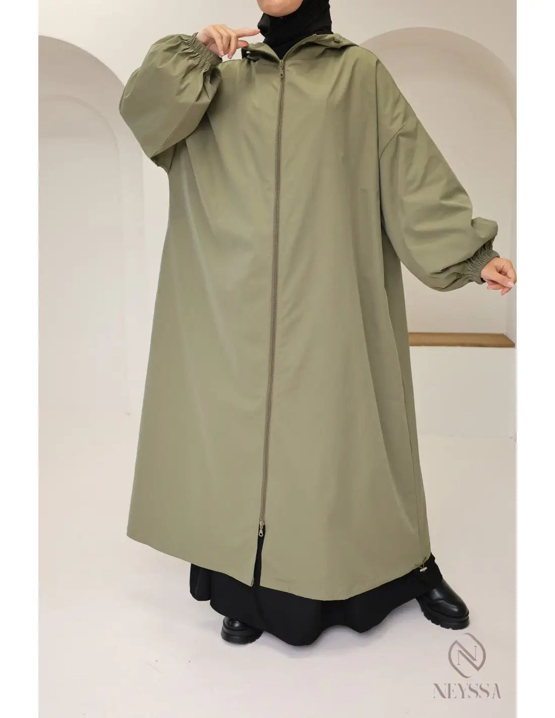 🌧️ Lange damesjas – Oversized pasvorm - Islamboekhandel.nl