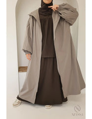 🌧️ Lange damesjas – Oversized pasvorm - Islamboekhandel.nl
