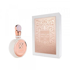 Lattafa Fakhar Women parfumfles en doos in wit en rosegoud, perfecte lattafa parfumspray