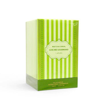 Lattafa Give Me Gourmand Matcha Swirl verpakking