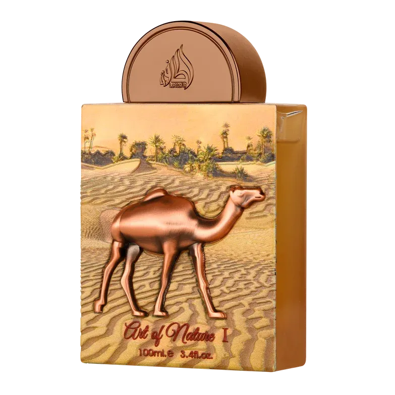 Gouden kameelzeep met woestijnmotief voor Lattafa Pride Art of Nature