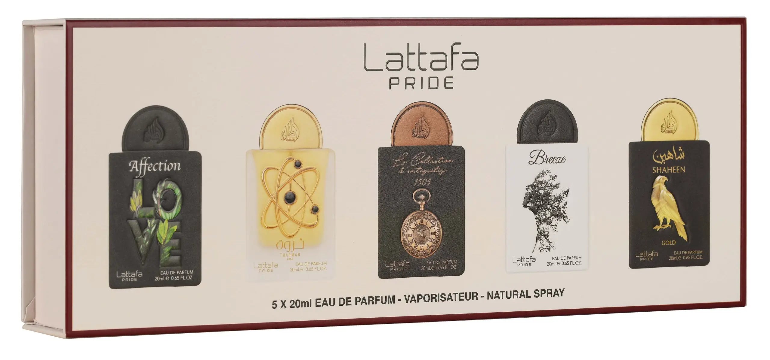 Lattafa Pride Cadeauset No.1 doos met 5 flesjes van 20 ml