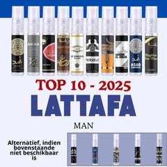 Lattafa sampleset 2025 Heren met geurnoten voor mannen, parfum monsters voor hem