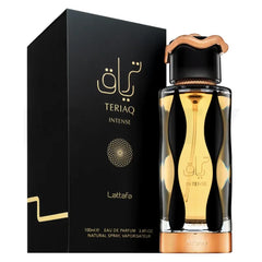 Perfume fles met decoratief deksel en doos voor Lattafa Teriaq Intense