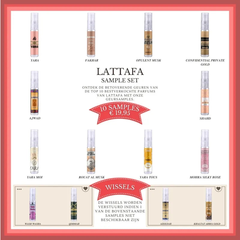 Lattafa Top 10 Dames Sample Set 2024 Q1 - Samples