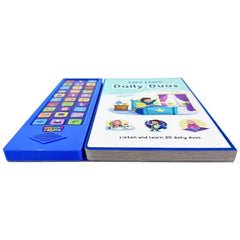 Blauw elektronisch leerapparaat met boek voor dagelijkse doea’s van Imaankidz